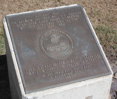 Camp Drewes memorial at Hapuna Beach.